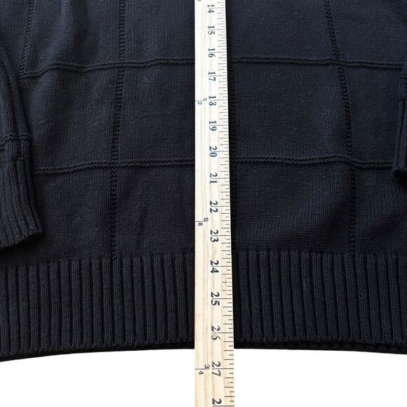 Vintage Colours Alexander Julian Sweater Mens Large Windowpane Black Grandpa Dad - Picture 7 of 7